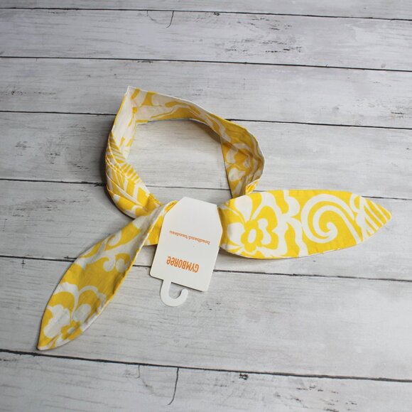 Gymboree Girl's Wide Retro Headband One Size Yellow White Butterfly - Picture 1 of 6